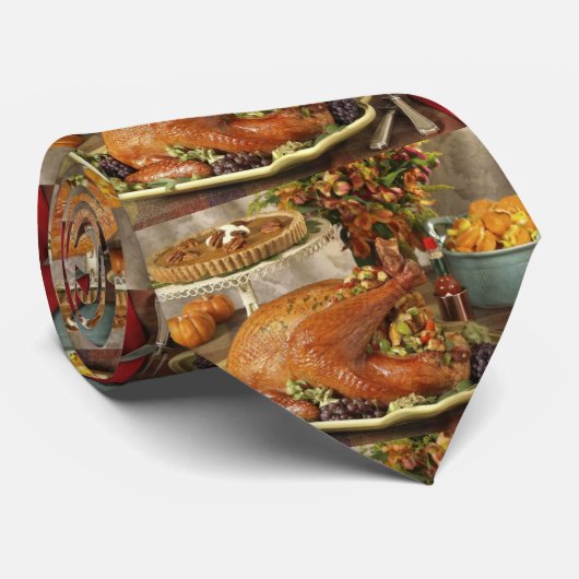 Thanksgiving turkey dinner stropdas (Opgerold)