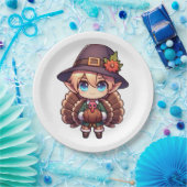 Thanksgiving Turkey Elf Papieren Bordje (Feest)