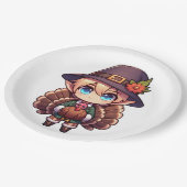 Thanksgiving Turkey Elf Papieren Bordje (Gekanteld)