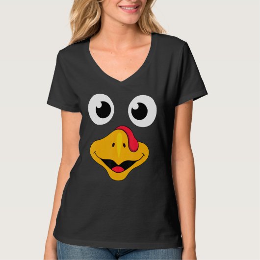 Thanksgiving Turkey Face Matching Family Costume C T-shirt (Voorkant)
