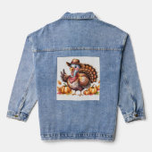 Thanksgiving turkey fall  denim jacket (Achterkant)