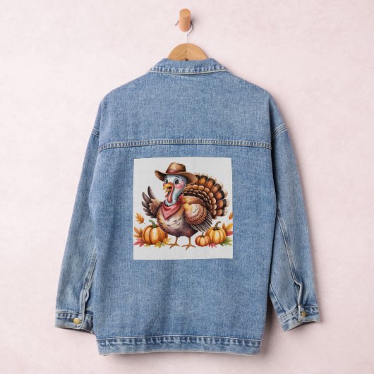 Thanksgiving turkey fall  denim jacket (Hangar)