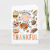 Thanksgiving Turkey Fall Thankful Graphic Familywo Kaart (Voorkant)