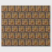 Thanksgiving Turkey Feast In Window Cadeaupapier (Vlak)