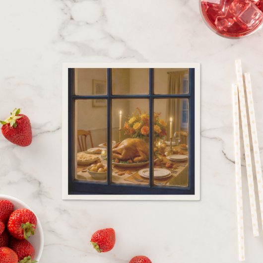 Thanksgiving Turkey Feast In Window Servet (Insitu)