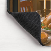 Thanksgiving Turkey Feast Scene in a Window Muismat (Hoek)