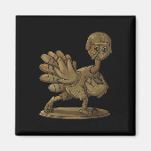 Thanksgiving Turkey Football Player Trophy Award Magneet (Voorkant)
