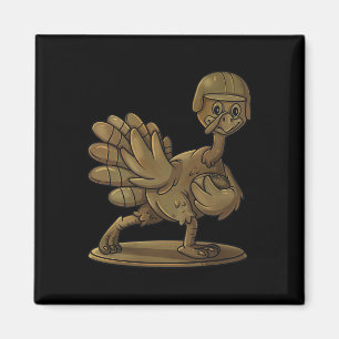 Thanksgiving Turkey Football Player Trophy Award Magneet