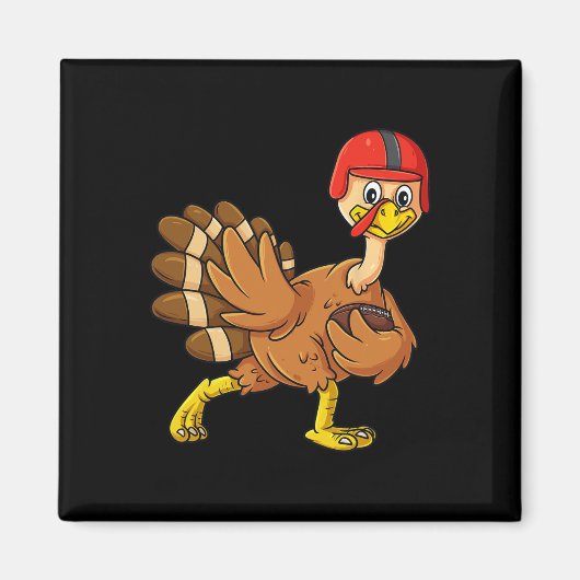 Thanksgiving Turkey Football Player Trophy Award P Magneet (Voorkant)