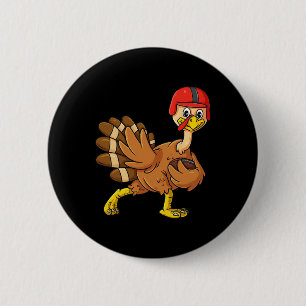 Thanksgiving Turkey Football Player Trophy Award P Ronde Button 5,7 Cm