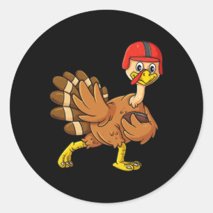 Thanksgiving Turkey Football Player Trophy Award P Ronde Sticker