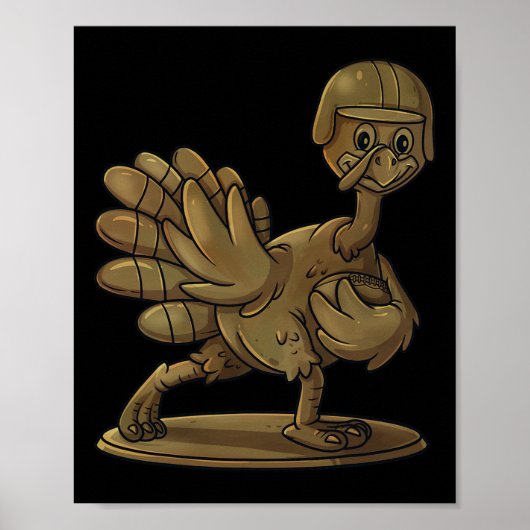 Thanksgiving Turkey Football Player Trophy Award Poster (Voorkant)