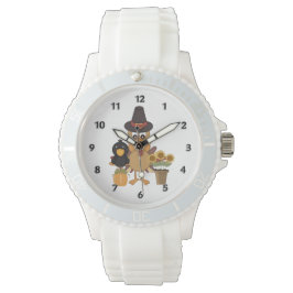 Thanksgiving Turkey Friends Horloge