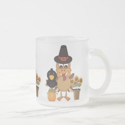 Thanksgiving Turkey Friends Matglas Koffiemok (Rechts)