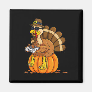 Thanksgiving Turkey Gamer Pumpkin Boys Kinder Tien Magneet