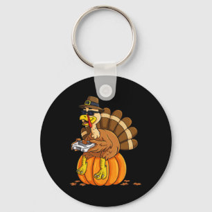 Thanksgiving Turkey Gamer Pumpkin Boys Kinder Tien Sleutelhanger