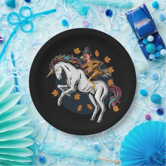 Thanksgiving Turkey Hunt on Unicorn Papieren Bordje (Feest)
