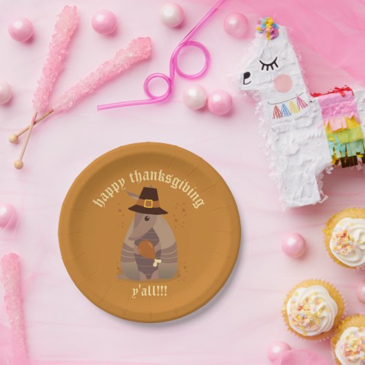 Thanksgiving Turkey Leg Armadillo Texas Papieren Bordje (Feest)