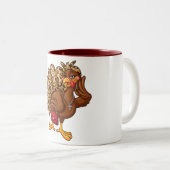 Thanksgiving Turkey Leopard Autumn Cup Coquette Tweekleurige Koffiemok (Voorkant rechts)