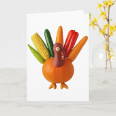 Thanksgiving Turkey Made of Vegetables Kaart (Gele Bloem)