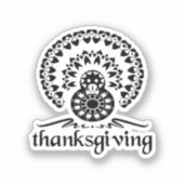 Thanksgiving- Turkey Mandala Sticker (Voorkant)