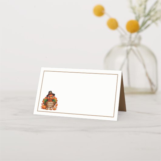 Thanksgiving Turkey Name Place Cards Plaatskaartje (Voorkant)