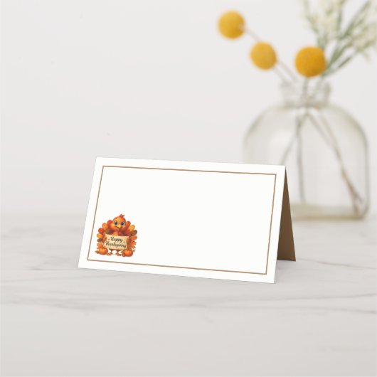 Thanksgiving Turkey Name Place Cards Plaatskaartje (Voorkant)