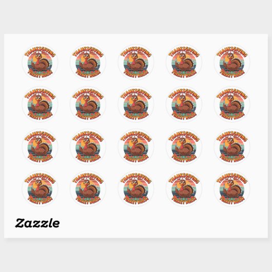 Thanksgiving Turkey Nurse Ronde Sticker (Vel)