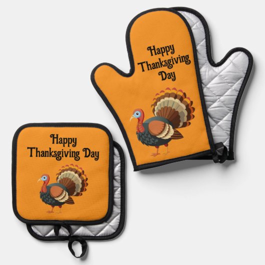 Thanksgiving Turkey  Ovenwant & Pannenlap Set (Voorkant / Achterkant)