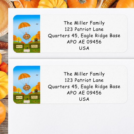 Thanksgiving Turkey Parachuting into Military Base Etiket