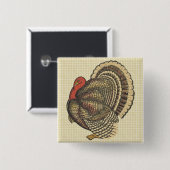 Thanksgiving Turkey Pin Vierkante Button 5,1 Cm (Voorkant /achterkant)