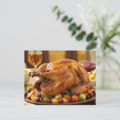 Thanksgiving Turkey Postcard Cozy Holiday Dinner Feestdagenkaart (Staand voorkant)