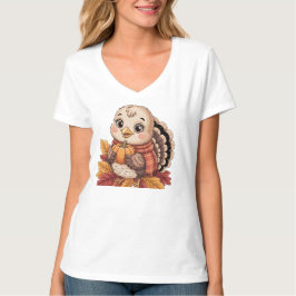 Thanksgiving turkey pumpkin fall leaves t-shirt
