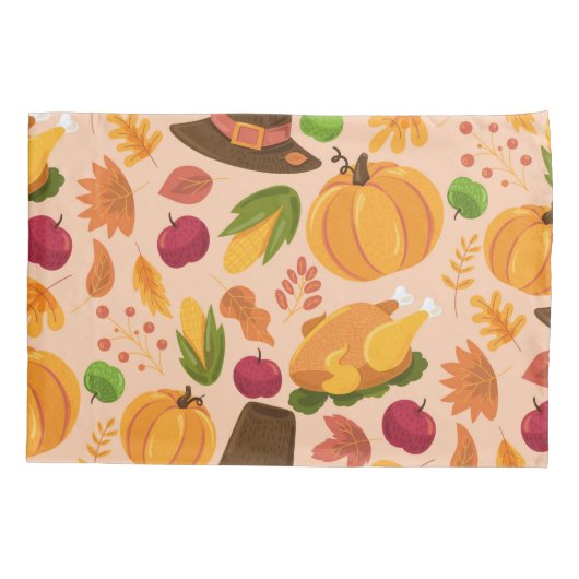 Thanksgiving Turkey Pumpkin Herfst Pattern Kussensloop (Achterkant)