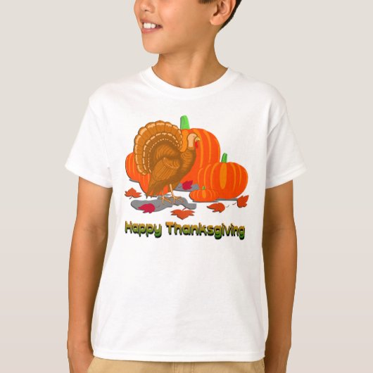 Thanksgiving Turkey Pumpkins T-shirt (Voorkant)