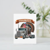 Thanksgiving Turkey Riding Semi Truck Briefkaart (Staand voorkant)