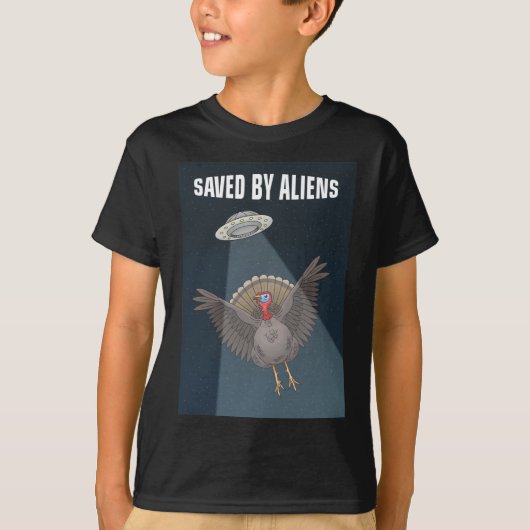 Thanksgiving Turkey Saved By Aliens T-shirt (Voorkant)