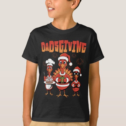 Thanksgiving Turkey Squad Dancing Dad Mom Kid Happ T-shirt (Voorkant)