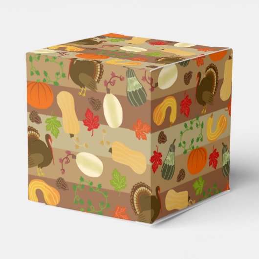 Thanksgiving Turkey Squash Autumn Harvest Pattern Bedankdoosjes (Achterkant)