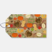 Thanksgiving Turkey Squash Autumn Harvest Pattern Cadeaulabel (Achterkant Horizontaal)