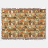 Thanksgiving Turkey Squash Autumn Harvest Pattern Deken (Voorkant)