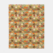 Thanksgiving Turkey Squash Autumn Harvest Pattern Fleece Deken (Voorkant)