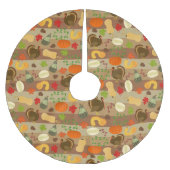 Thanksgiving Turkey Squash Autumn Harvest Pattern Kerstboom Rok (Voorkant)