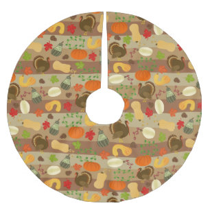 Thanksgiving Turkey Squash Autumn Harvest Pattern Kerstboom Rok