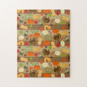 Thanksgiving Turkey Squash Autumn Harvest Pattern Legpuzzel (Verticaal)