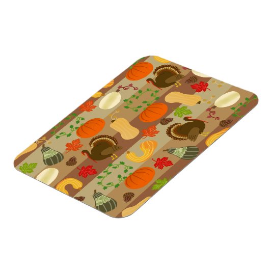 Thanksgiving Turkey Squash Autumn Harvest Pattern Magneet (Linkerzijde)