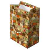 Thanksgiving Turkey Squash Autumn Harvest Pattern Medium Cadeauzakje (Achterkant Gekanteld)