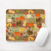 Thanksgiving Turkey Squash Autumn Harvest Pattern Muismat (Met muis)
