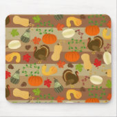 Thanksgiving Turkey Squash Autumn Harvest Pattern Muismat (Voorkant)