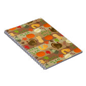 Thanksgiving Turkey Squash Autumn Harvest Pattern Notitieboek (Rechterzijde)